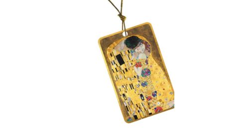 FRI.11482 Ajándékkísérő kártya, papír,10db-os,Klimt:The Kiss,arany kerettel