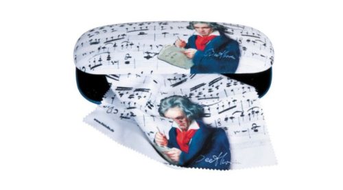 FRI.12534 Szemüvegtok textilbevonatú  törlőkendővel,16x4x6,5cm, Beethoven