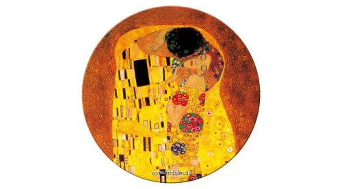 FRI.18512 Táskatükör fém, egyoldalas, 7,6cm,Klimt:The kiss