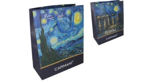 H.C.033-1811 Ajándéktáska papír,26x32x12cm, Van Gogh:Csillagos éj/Csillagos éj a Rhone folyó felett