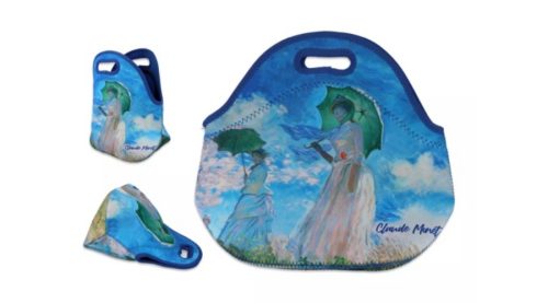 H.C.022-1010 Neoprén szendvicstáska 30x28cm,Monet:Hölgy esernyővel
