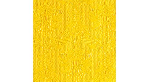 AMB.12505518 Elegance yellow dombornyomott papírszalvéta 25x25cm,15db-os