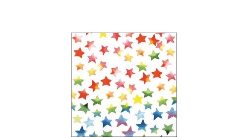 AMB.12509875 Colourful Stars mix papírszalvéta 25x25cm, 20db-os
