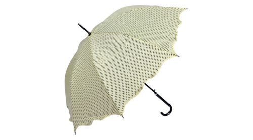 CLEEF.JZUM0058W Pöttyös esernyő hullámos szélű, átmérő 98cm, fehér